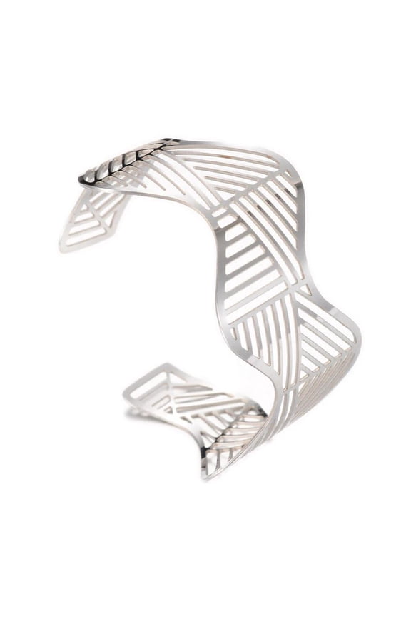 Stainless Steel Filigree Cuff Bangles Wide Band Bangles Silver 2-3/8"(60mm) Z223