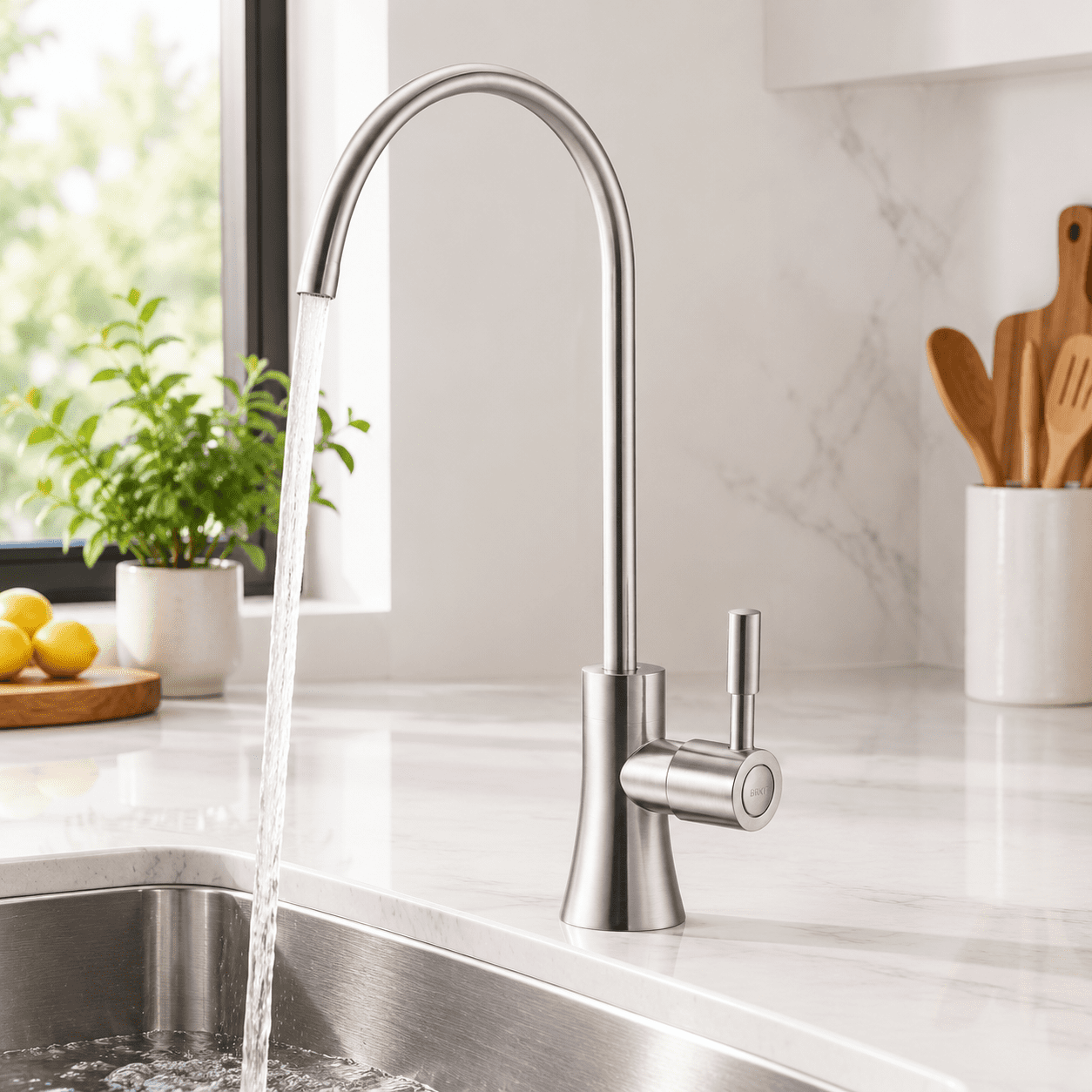 Stainless Steel Filtered Water Faucet, Brushed Nickel, for Kitchen Sink ...