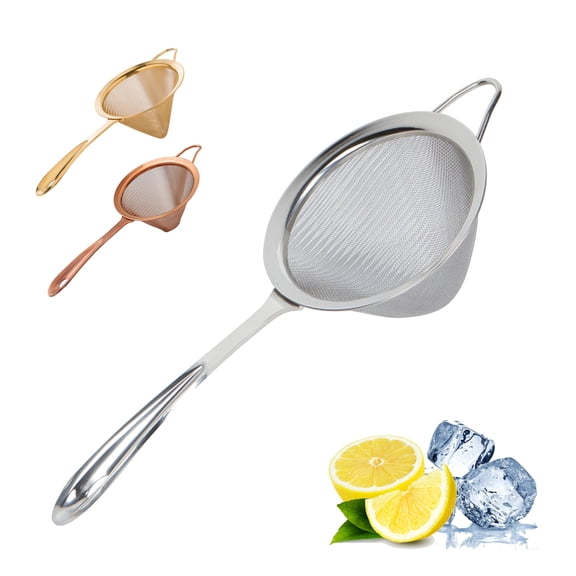 Stainless Steel Fine Mesh Cocktail Strainer 304 Conical Sieve With Handle Rustproof Bartender Tool For Double-straining Tea Coffee Kombucha And Culinary Prep