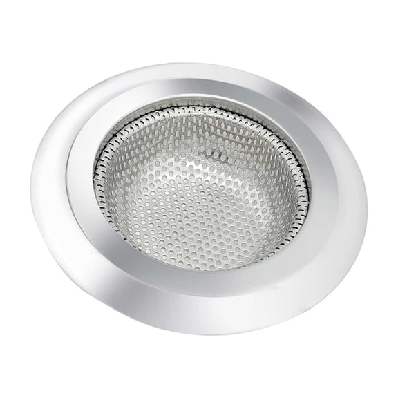 Stainless Steel Fine Mesh Drain For Kitchen And Bathroom Shower Sewer Debris Clogging Prevention With Overflow Hole Design