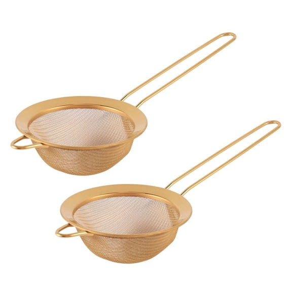 Stainless Steel Fine Mesh Oil Strainer Golden Flour Sifter Sieve Colanders Flour Coffee Mesh Filter Kitchen Bakeware S