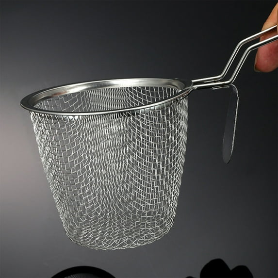Stainless Steel Fine Mesh Pasta Strainer Insert Hanging Kitchen Colander For Blanching Spaghetti Ramen Vegetables