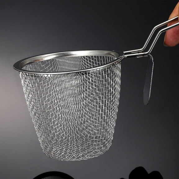 Stainless Steel Fine Mesh Pasta Strainer Insert for Efficient Blanching Boiling and Frying Kitchen Tasks