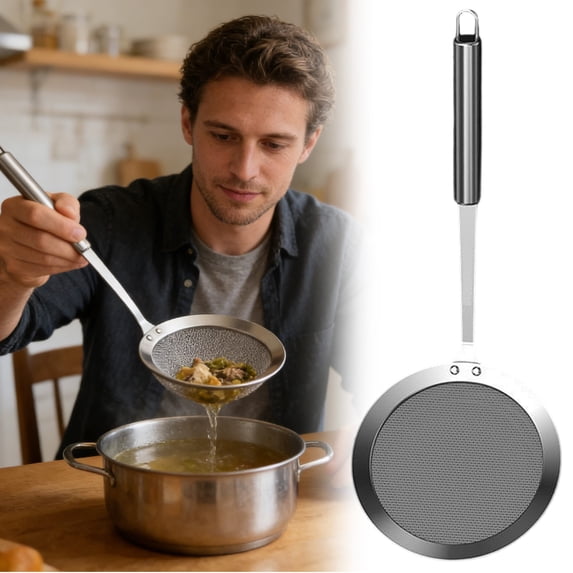 Stainless Steel Fine Mesh Strainer with Comfort Handle, 2026 Improved Kitchen Colander Sieve, Rust-Resistant Fine Mesh Filter for Food, Oil & Liquid Straining, Essential Kitchen Cooking Tool(M)