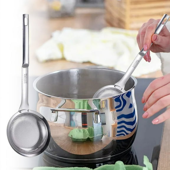 Stainless Steel Fine Mesh Strainer, Oil Strainer, 2026 Upgrade Colanders with Handle, Kitchen Gadget for Oil Filter, Skimming Grease, Foam(1pc)