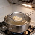 thumbnail image 1 of Stainless Steel Fine Mesh Strainer Set for Rinsing Rice, Quinoa, and Baking - Ergonomic Handle & Hook for Hands-Free Use Silver, 1 of 5