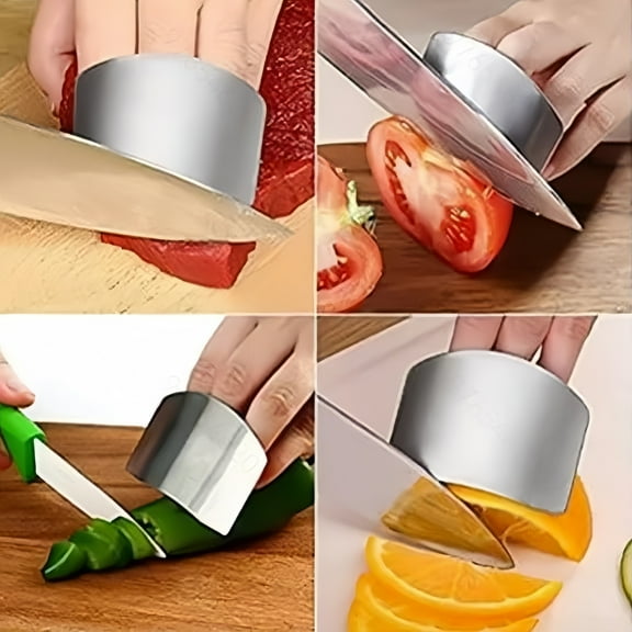 Stainless Steel Finger Guard – Adjustable Anti-Cut Knife Protector for Safe Chopping, Slicing & Dicing Vegetables, Fruits & Meat, Kitchen Safety Accessory