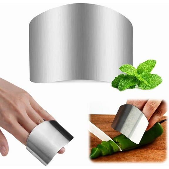 Stainless Steel Finger Guard- Adjustable Kitchen Hand Protector Shield for Slicing & Dicing - Gift Box Edition