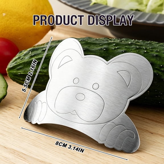 Stainless Steel Finger Guard, Metal Mandoline Safety Hand Shield for Cutting and Slicing, Cut Resistant Kitchen Protector for Food Prep