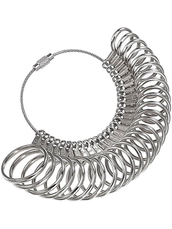 Stainless Steel Finger Sizer Measuring Ring Tool, Size 1-13 with Half Size, 27 Pcs