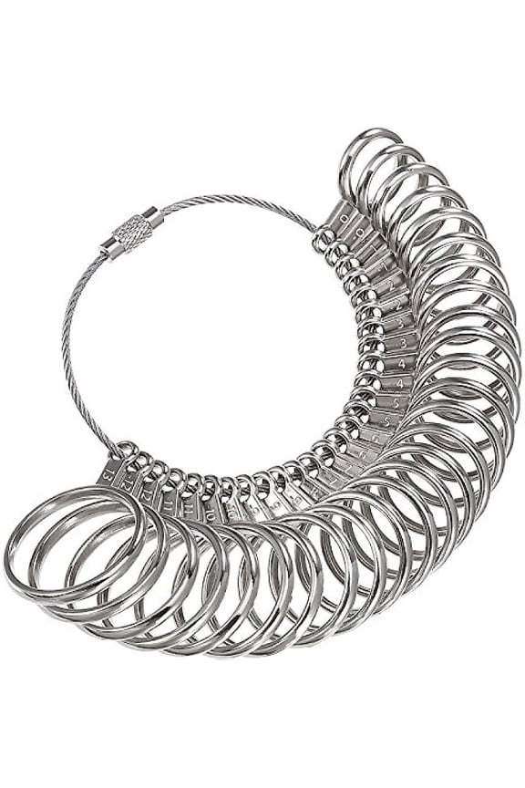 Stainless Steel Finger Sizer Measuring Ring Tool, Size 1-13 with Half Size, 27 Pcs