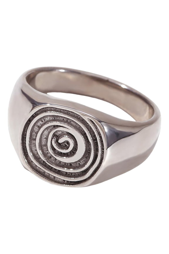 Stainless Steel Fingerprint Rings Metal Rings Jewelry Unique Rings Suitable for Everyday Wear and Dates