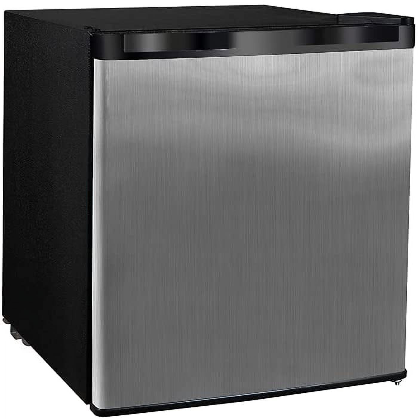 Stainless Steel Finish 1.1 cu.ft. Compact Mini Upright Freezer with Adjustable Temperature Control, for Home Apartment Office Garage