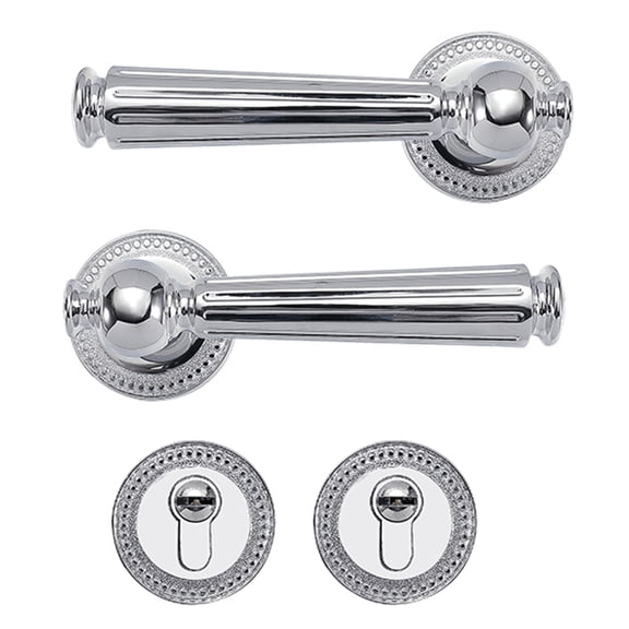 Stainless Steel Finish Door Handle and Lock for Bedrooms and Bathrooms