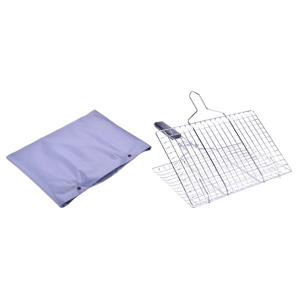 Stainless Steel Fish Basket Grilled Tools Barbecue Food Mesh Clamp BBQ