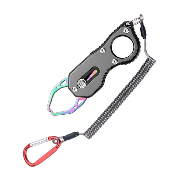Stainless Steel Fish Grip Grabber Lightweight Fish Holder Tool Portable Fish Lip Gripper With Lanyard Fishing Gear