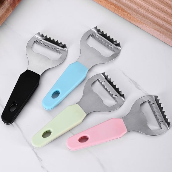Stainless Steel Fish Scale Scraper Tool – 2-in-1 Serrated Blade, Food Grade 430, Rust-Proof, Easy Cleaning, Dishwasher , Household Fish Cleaning Accessory