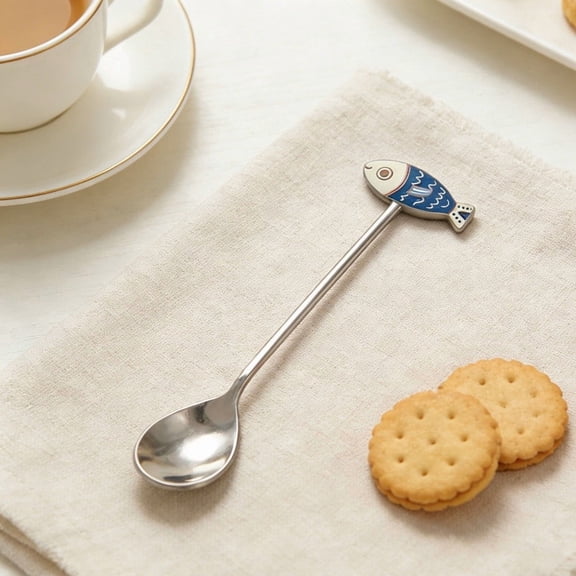 Stainless Steel Fish Shaped Stirring Spoon, Easy Clean & Stain Proof, for Coffee, Tea, or Mixing