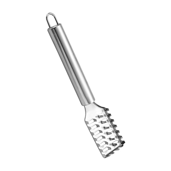 Stainless Steel Fish Skin Scraper, Practical Household Seafood Preparation Tool, Fish Cleaning And Deboning Accessory (Silver ,20*4CM)