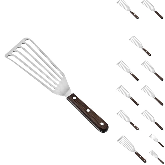 Stainless Steel Fish Turner Fish Spatula Thin Edged Design Kitchen Metal Spatula With Heat Handle Ideal For Turning Flipping Frying Grilling