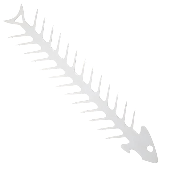 Stainless Steel Fishbone Grill, Outdoor BBQ Barbecue Tool, Versatile for Meat/Seafood/Vegetables, Portable for Camping & Family Gatherings