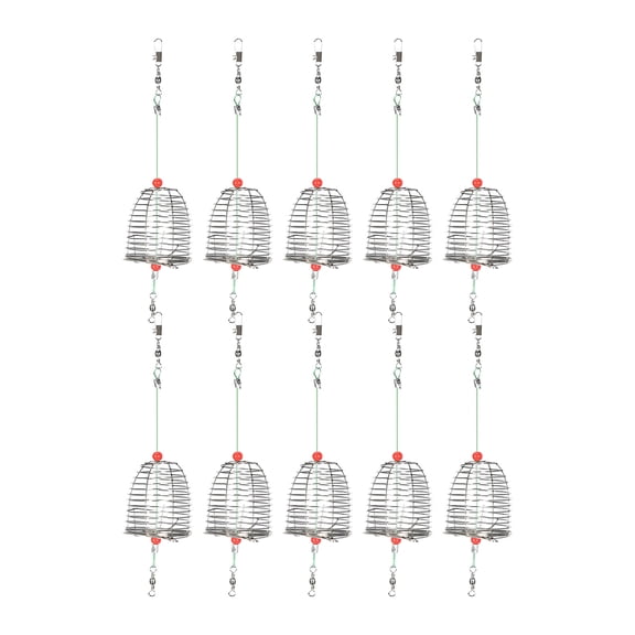 Stainless Steel Fishing Bait Cage, Nesting Bait Basket, Easy-Throw Design for Controlled Feeding, Bait Device for Freshwater and Saltwater Angling(10Pcs,L)