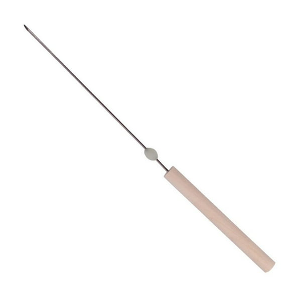 Stainless Steel Fishing Bait Needle Tool for Earthworm Baiting Fast Penetrate Long Handle Wood Grip 22.5cm