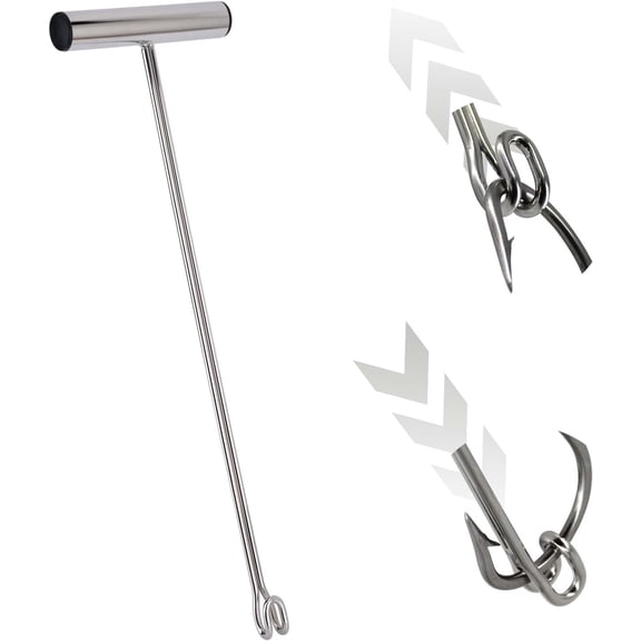Stainless Steel Fishing Hook RemoverDehooker Tool,Push/Pull Hook RemoverAnti-Lost Saltwater Dehooker Tool Shark Hook Remover