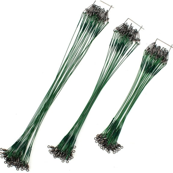 Stainless Steel Fishing Leaders with Swivels & Snaps , Saltwater & Freshwater Metal Leader Line Kit with Hooks for Lures, Bait Rig, Fishing Tackle Accessories