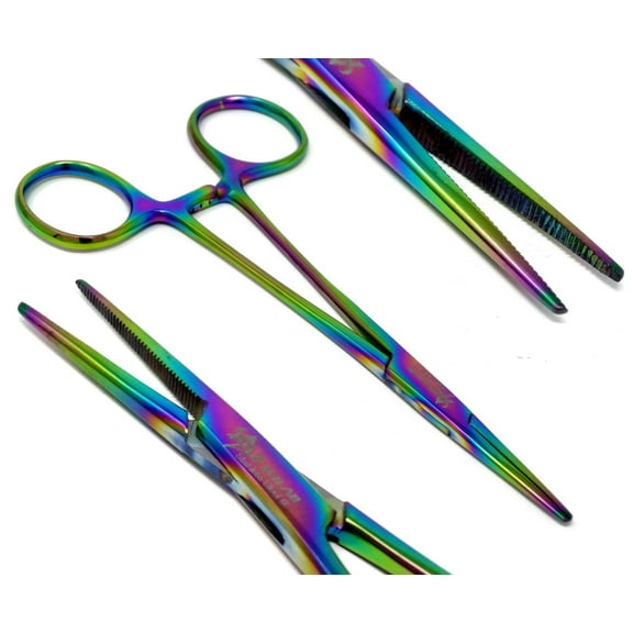 Stainless Steel Fishing Pliers Anglers Catch & Release Serrated Tool, Multicolor 5.5" Straight