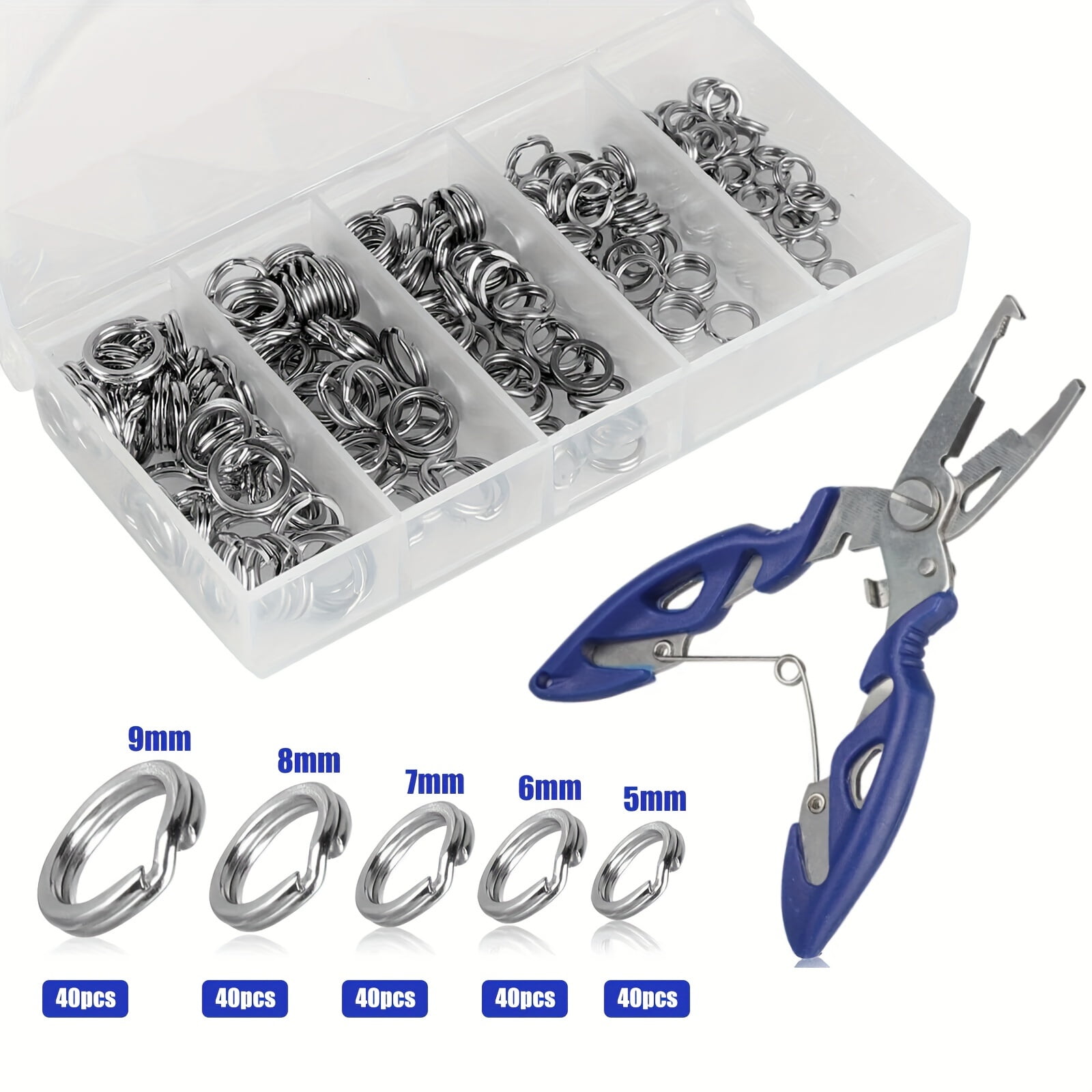 Stainless Steel Fishing Split Rings, High Strength Split Rings w/ Box ...