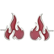 Stainless Steel Flame Burning Stud Earrings Trendy Personality Fire Eardrop for Women Men Teen Jewelry Accessories