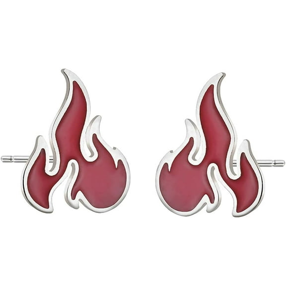 Stainless Steel Flame Burning Stud Earrings Trendy Personality Fire Eardrop for Women Men Teen Jewelry Accessories