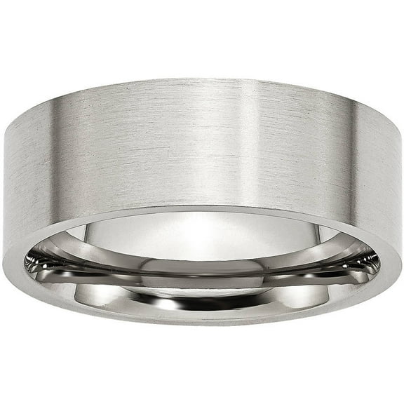 Stainless Steel Flat 8mm Brushed Band
