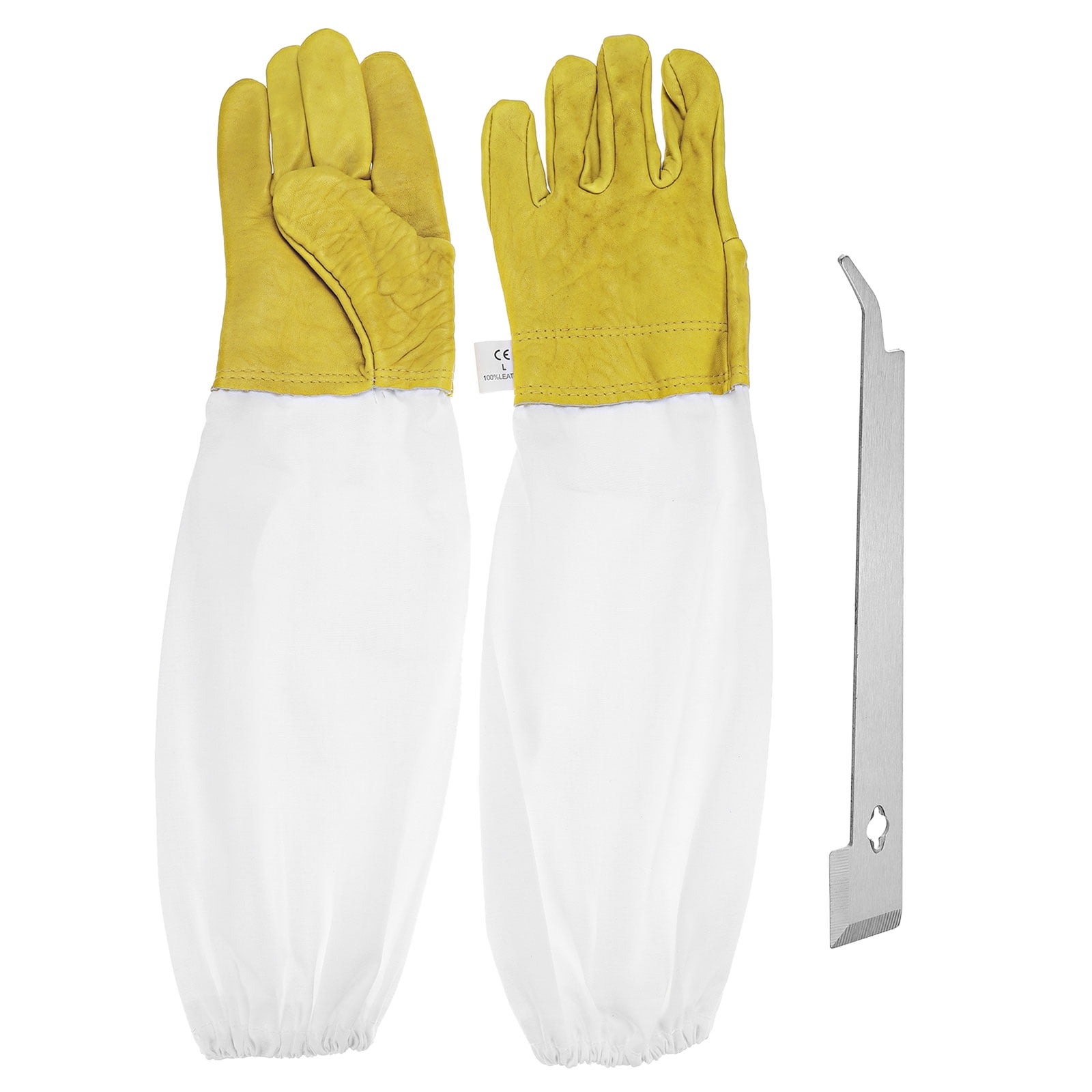 Stainless Steel Flat Beehive Frame Lifter Scraper, L Sleeves Gloves ...