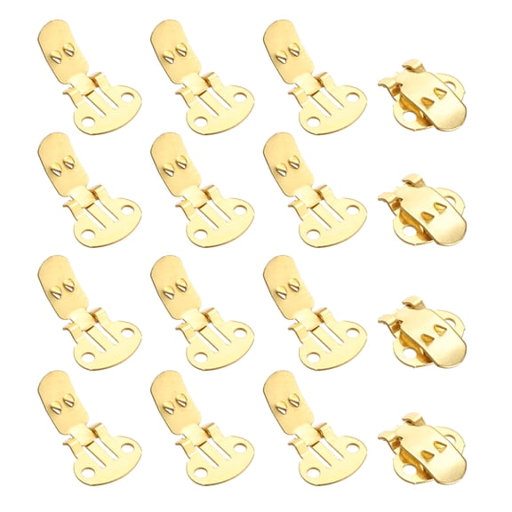 Stainless Steel Flat Blank Shoe Clips, Flat Blank Shoe Clips Bulk Supplies for DIY Crafts 14 x 25 mm & 16 Pcs & Gold