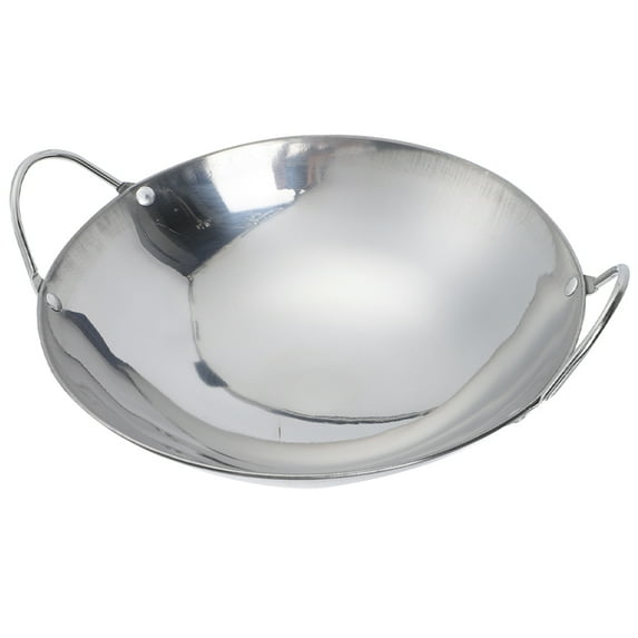 Stainless Steel Flat Bottom Wok Pan for Induction/Electric/Gas
