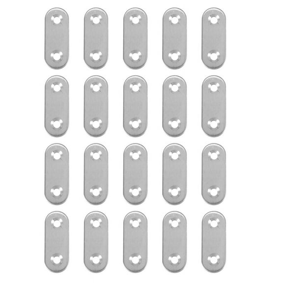 Stainless Steel Flat Bracket Straight Mending Fixing Plates 40mm 20pcs,20 x Flat Fixing Plate,Silver