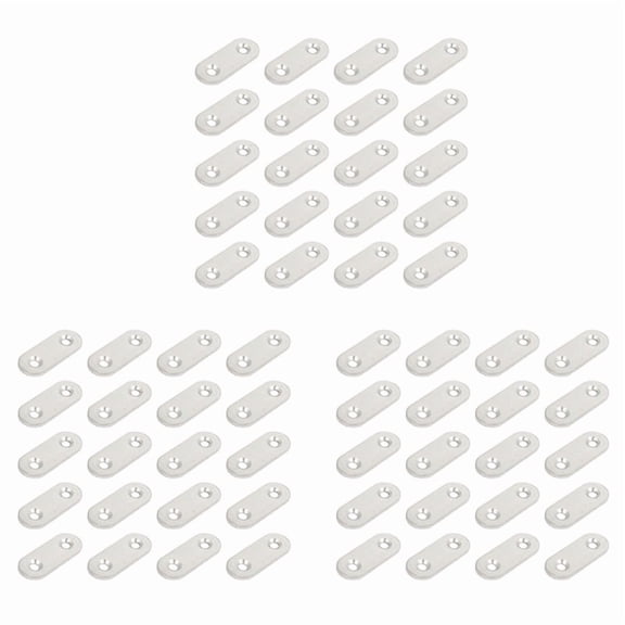 Stainless Steel Flat Bracket Straight Mending Fixing Plates 40mm 60pcs,60 x Flat Fixing Plate,Silver