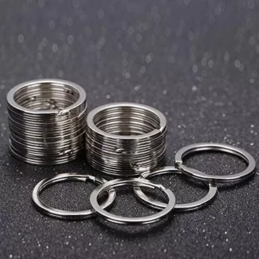 Stainless Steel Flat Key Rings Split Hoop 20/25/30mm DIY Metal Keyrings Keychain