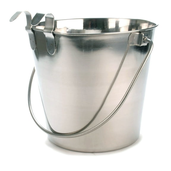 Stainless-Steel Flat-Sided Hanging Pail | 2 Quart | 1 Hook | 77820F
