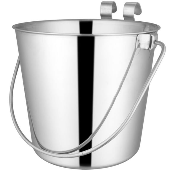 Stainless-Steel Flat-Sided Hanging Pail | 6 Quart | 2 Hooks | 77840F