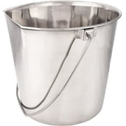 Stainless Steel Flat Sided Pails — Durable Pails For Fences, Cages, Crates, Or Kennels - 6", 2-Quart