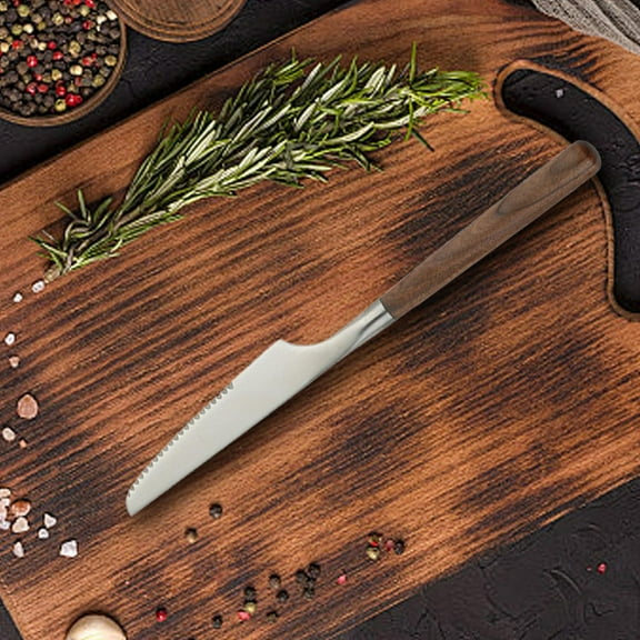 Stainless Steel Flatware Set | Spoon & Fork | Dishwasher | Wooden Handle | Ergonomic | 7.5" | Brown | Modern Cutlery Utensil | Rust Resistant | Durable Dining Essentials | Versatile Tableware