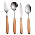 thumbnail image 1 of Stainless Steel Flatware Set with Wood Handle,Dinnerware Set with Spoon Fork Knife,Heavy-Duty Family Cutlery Set for Rust Resistant Daily Dining Home Camping Travel,Silver, 1 of 4