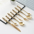 thumbnail image 1 of Stainless Steel Flatware Set with Pearl Ceramic Handles - 20 Piece Western Style Knife, Fork, Spoon & Utensil Set for Dining, 1 of 6