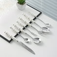 thumbnail image 1 of Stainless Steel Flatware Set with Pearl Ceramic Handles - 20 Piece Western Style Knife, Fork, Spoon & Utensil Set for Dining, 1 of 6
