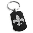thumbnail image 1 of Tioneer Stainless Steel Fleur De Lis Engraved Dog Tag Keychain Keyring, 1 of 1