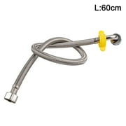Stainless Steel Flexible Pipe Connectors Elbow For Bathroom Kitchen Plumbing 1/2 Inch 60/80/100Cm Braided Hose Hot Cold Water Inlet Pipe 60Cm