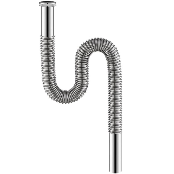 Stainless Steel Flexible Sink Waste Pipe 80Cm High Temp Resistant Siphon Drain Hose For Kitchen Bathroom Basin Trap Connector Silver